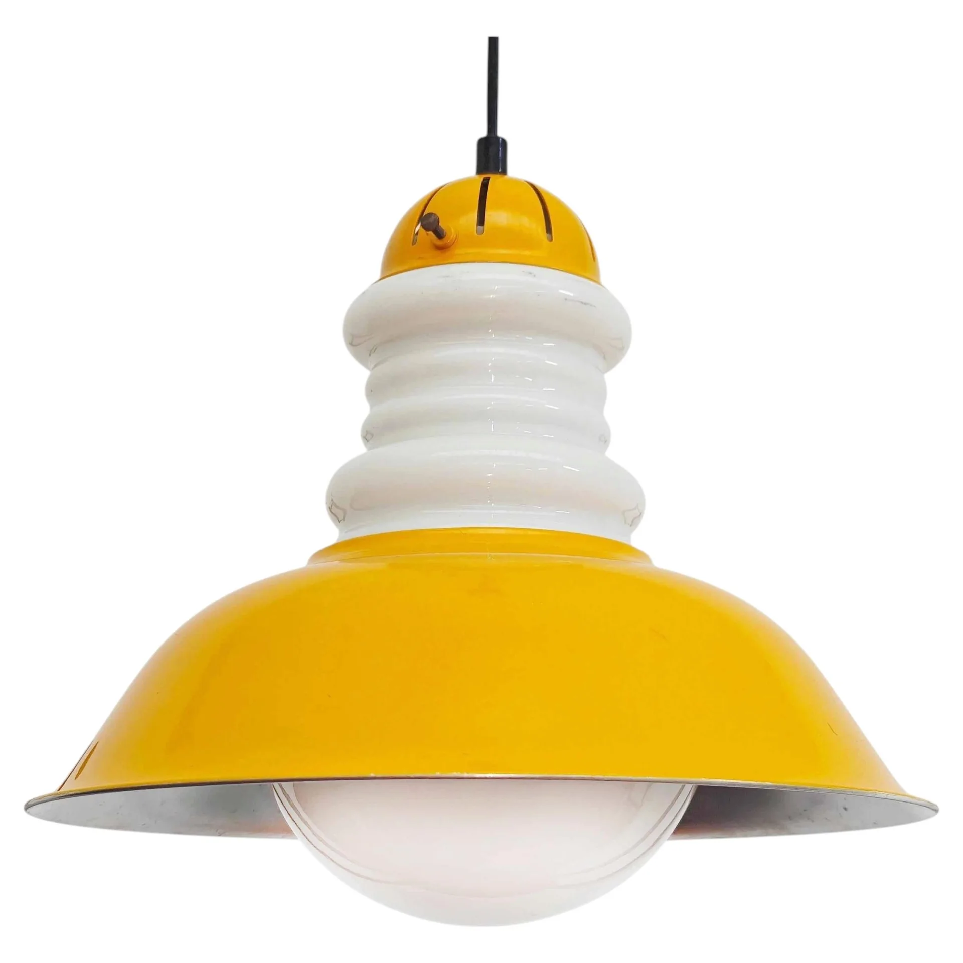 Yellow Metal Pendant Light