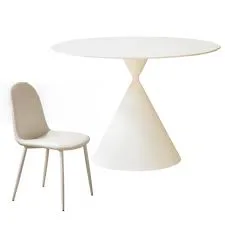 Round Matte White Dining Table