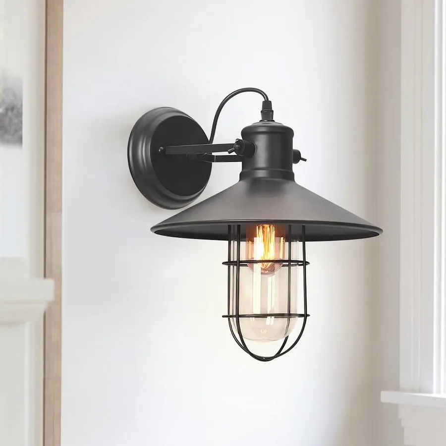 Matte Black Industrial Wall Sconce