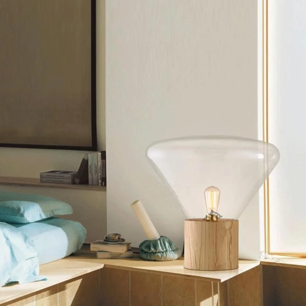 Desk lamp Scandinavian Simple Bedroom Bedroom Study Desk Light Luxury Wooden Glass Desk Lamp Living Room Counter Showcase Sofa Table Lamp Club Club B&B Farmhouse Hotel Room