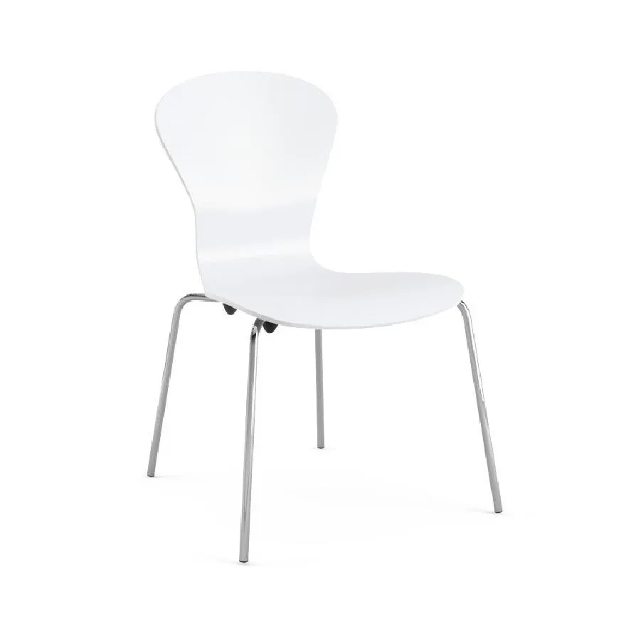 Knoll Sprite White Curved Dining Chair