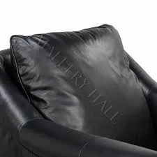 Eugene Black Leather Armchair