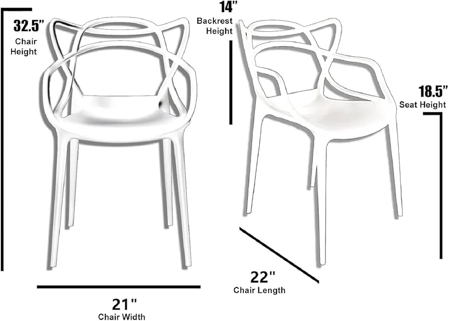 Entangled Modern White Plastic Dining Chair