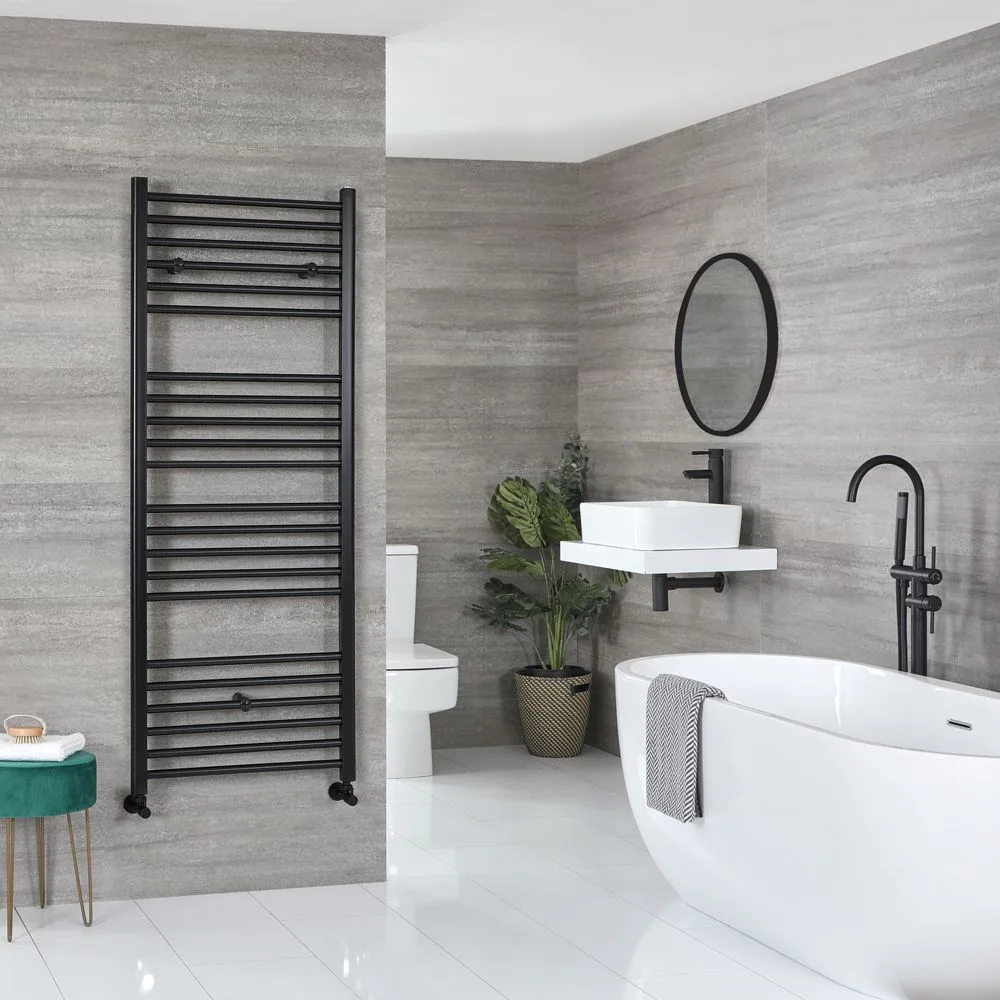 Nox Matte Black Rectangular Towel Radiator
