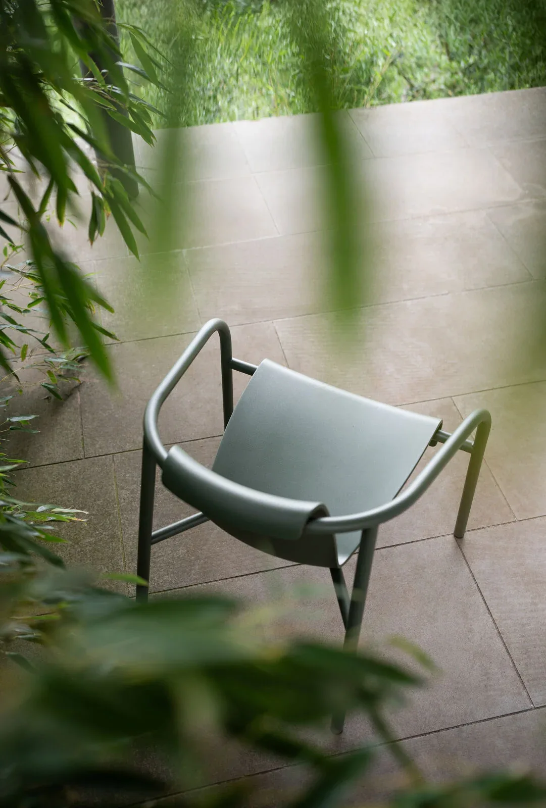 HOUE NAMI Minimalist Green Metal Outdoor Armchair