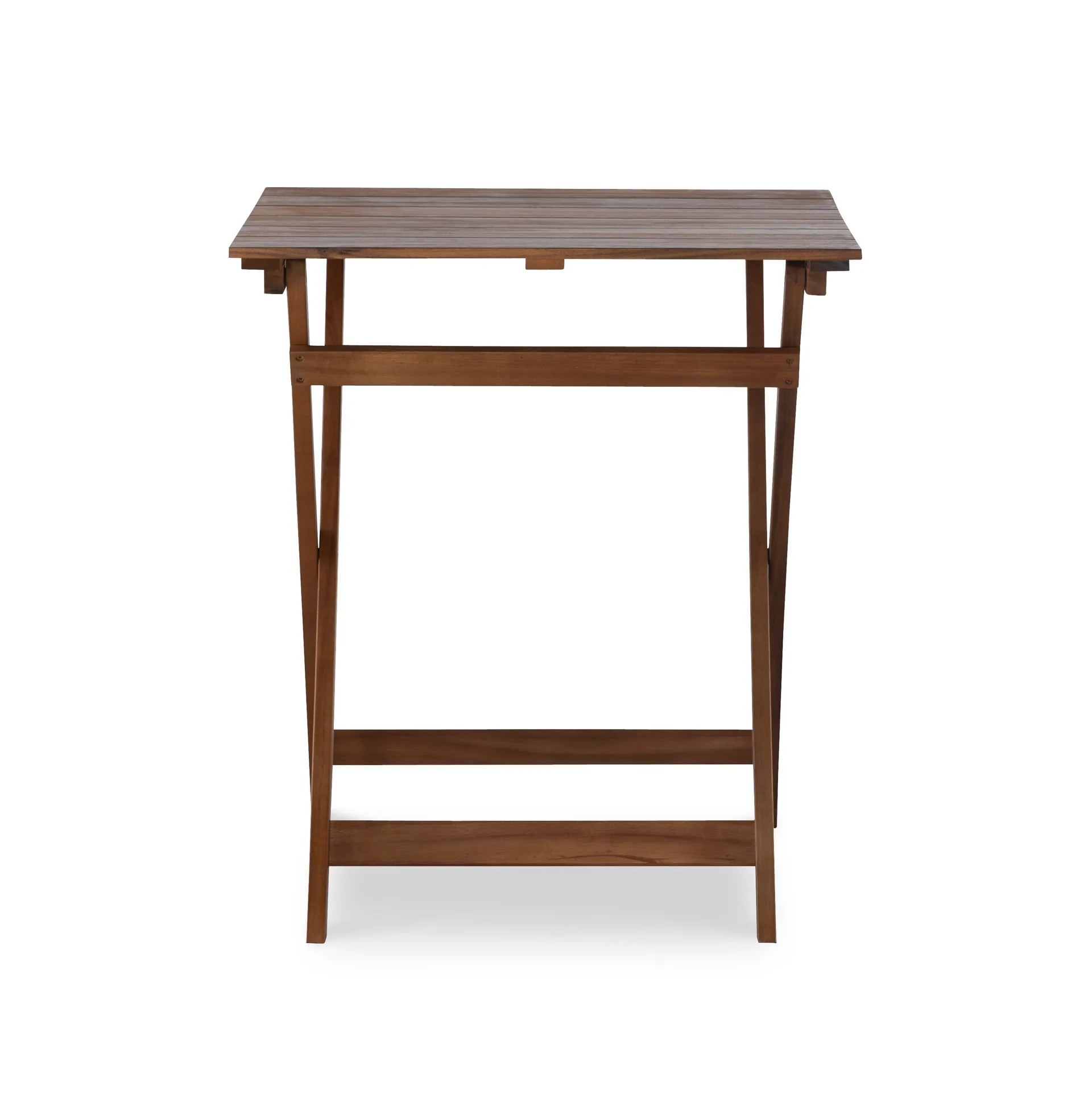 Linon Rockport Brown Wood Folding Accent Table