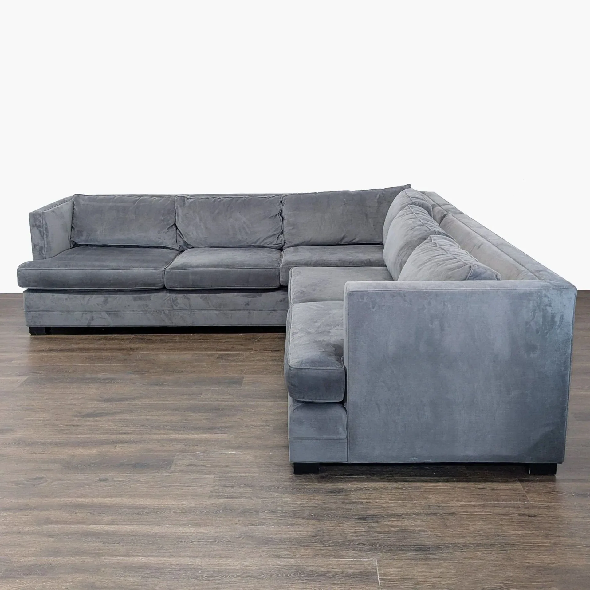 Gray Velvet Sectional Sofa