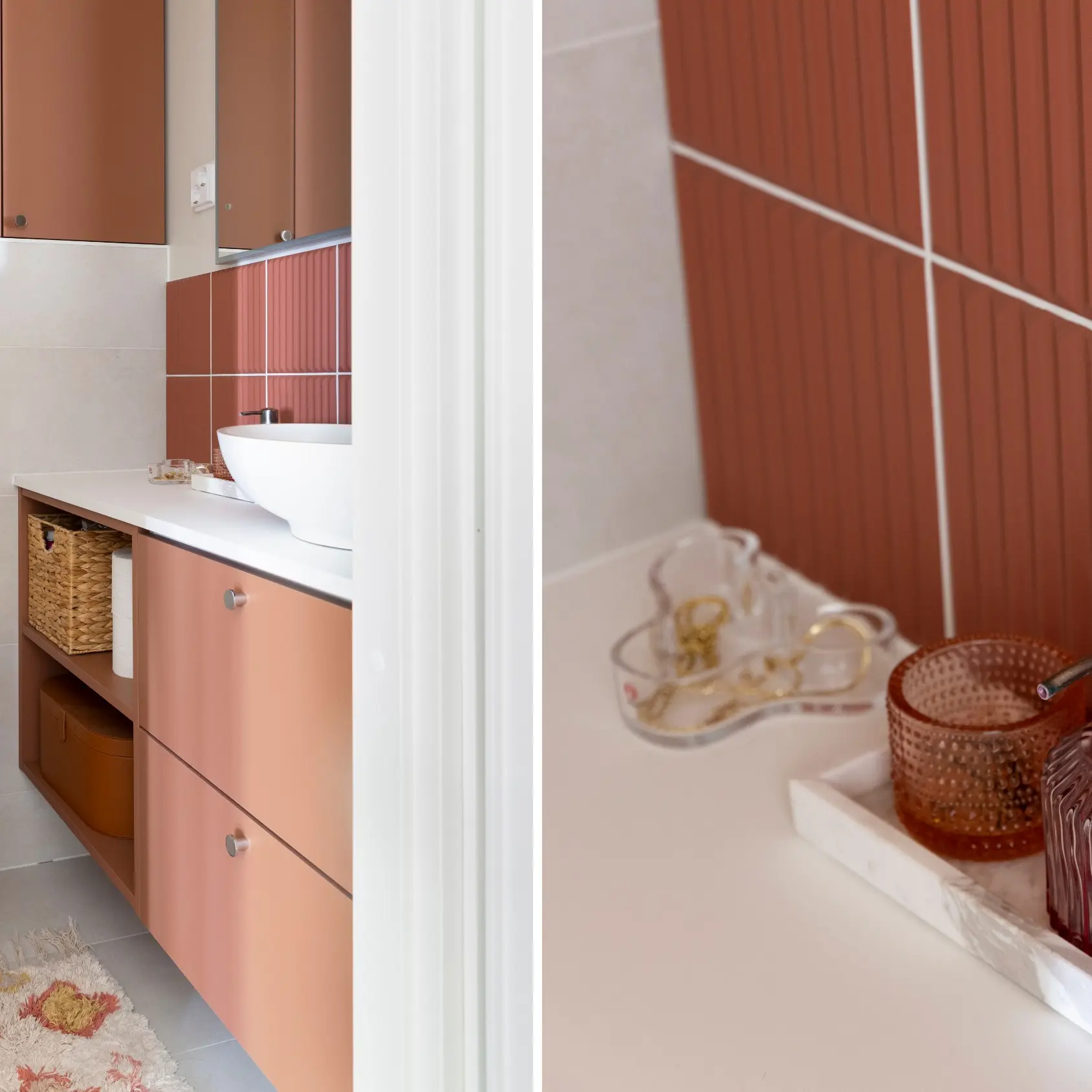 Matte Wood Bathroom Vanity