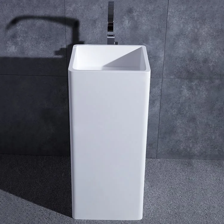 Contemporary Square Pedestal Sink