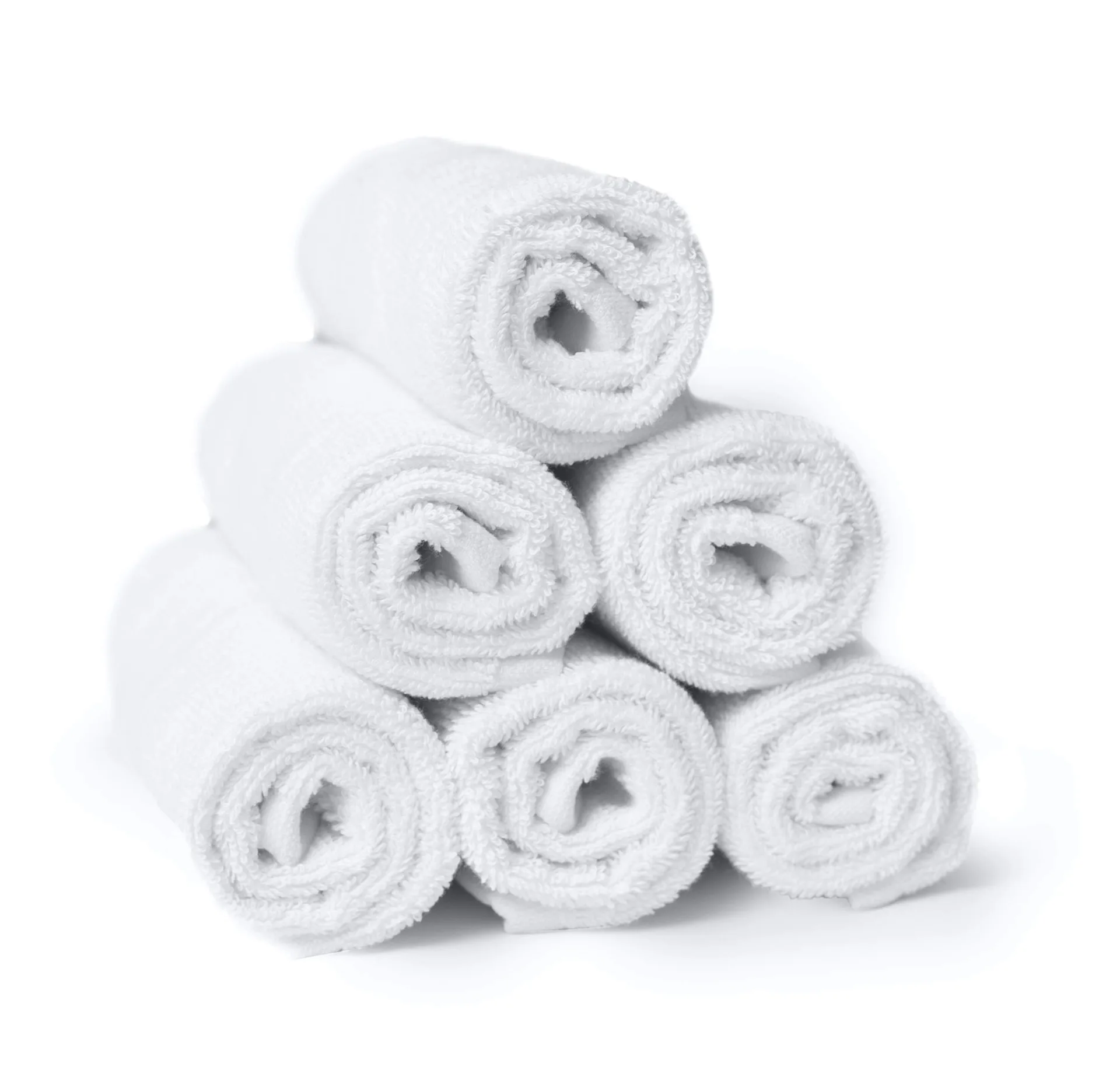 Solid White Cotton Rolled Towels