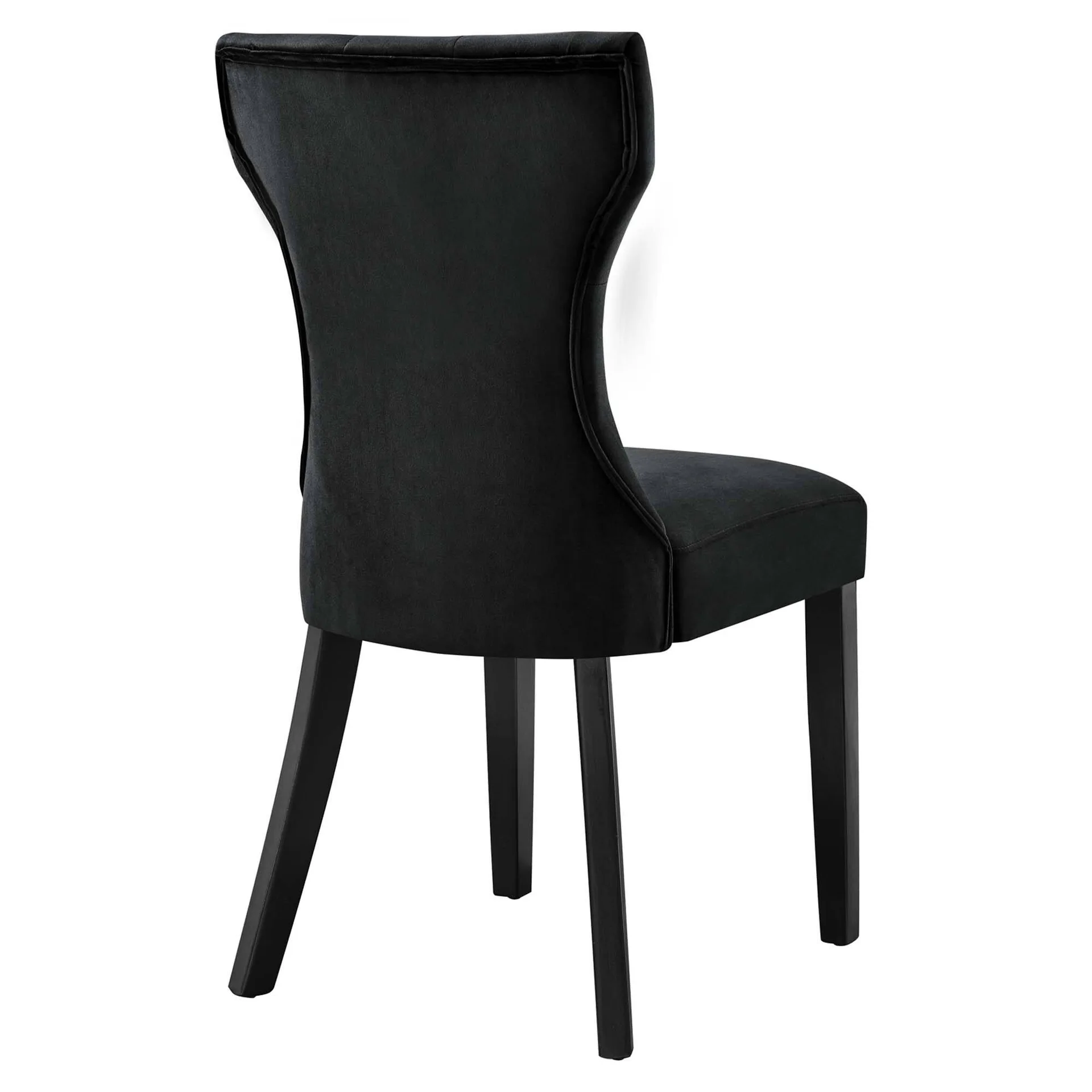 Black Velvet Upholstered Dining Chair
