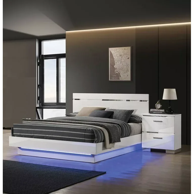 Contemporary White Platform Bed