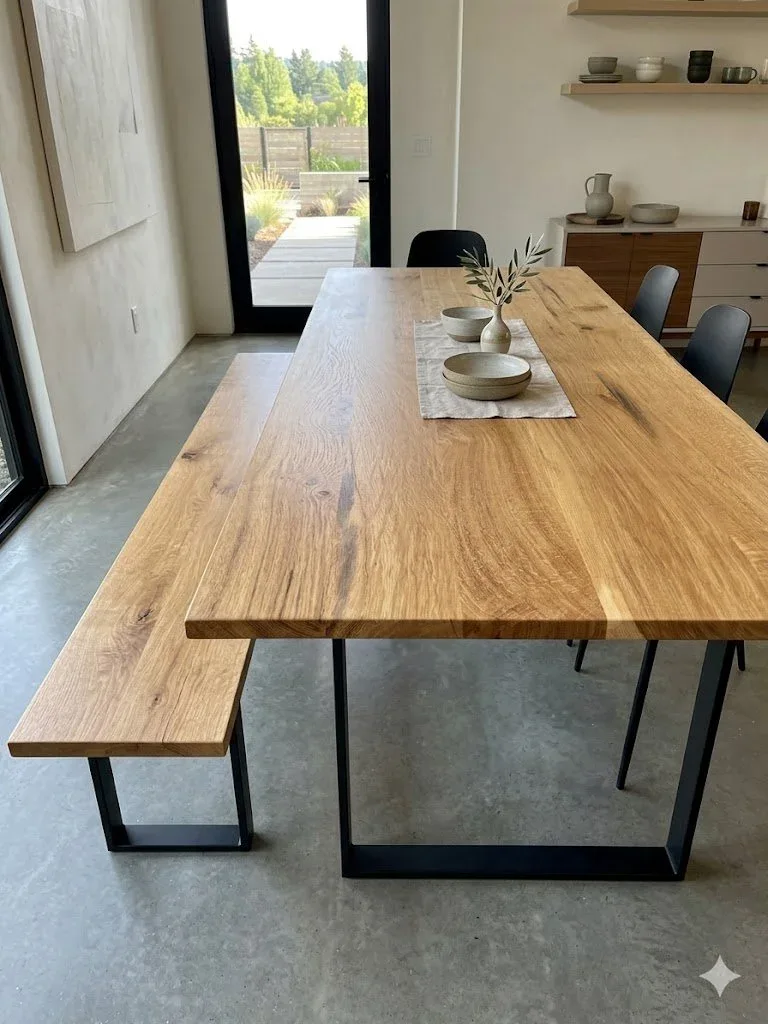 Rectangular White Oak Dining Table