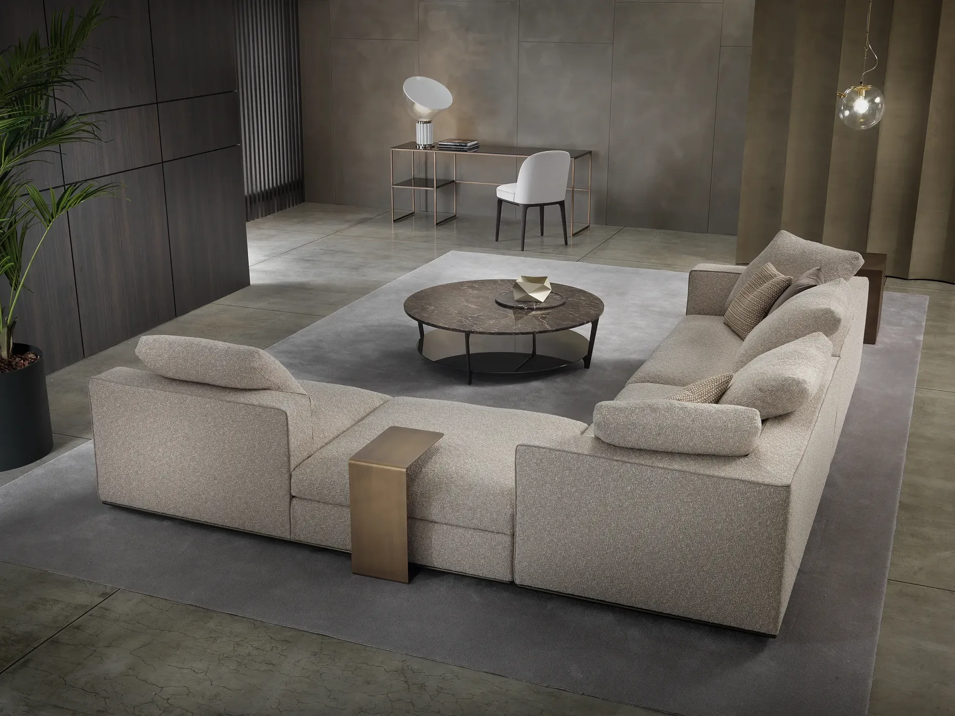 Matheus Textured Gray Fabric Sofa
