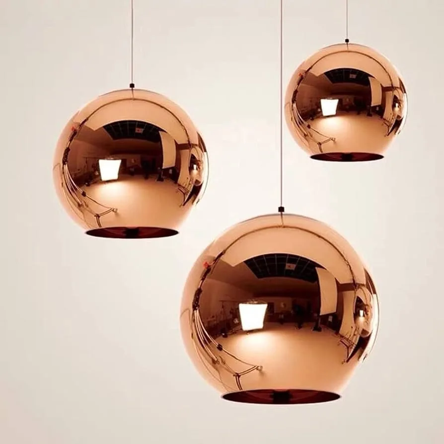Polished Bronze Globe Pendant Light