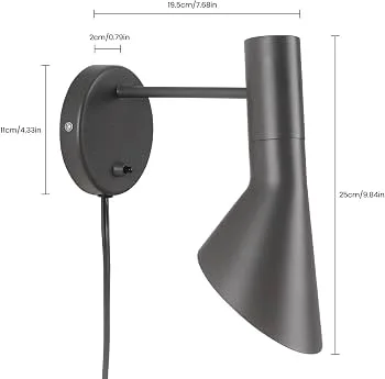 Matte Gray Metal Wall Sconce