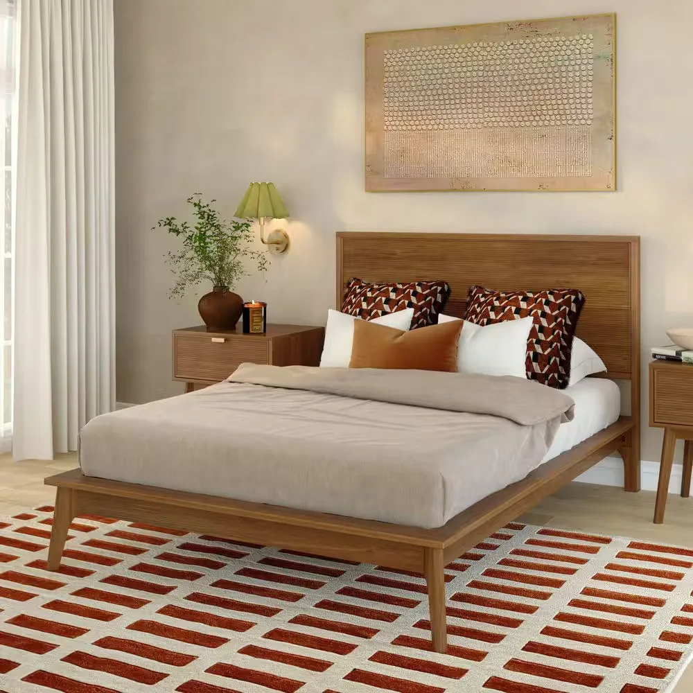 Linea Tambour Wood Platform Bed