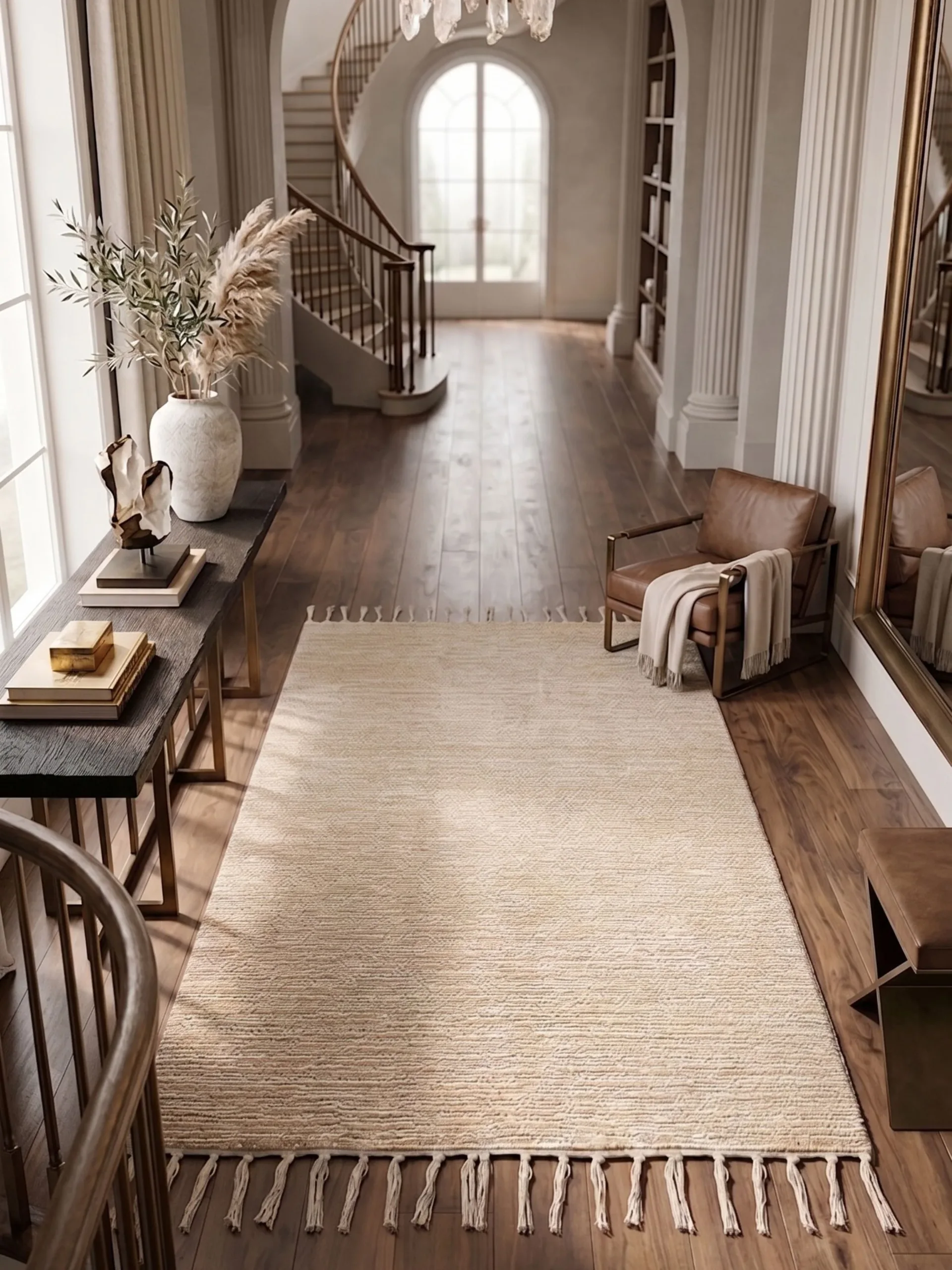 Beige Wool Area Rug