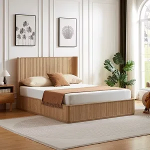 Sareh Natural Oak Platform Bed