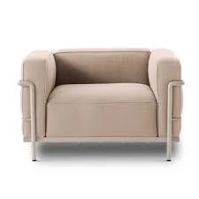 Fauteuil Grand Confort Beige Fabric Accent Chair