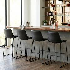 Mercury Row Mccoll Black Leather Bar Stool