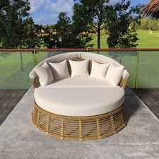 Round Rattan Outdoor Daybed
