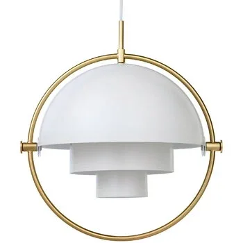GUBI Multi-Lite White and Brass Pendant Light
