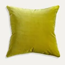 Citron Solid Velvet Throw Pillow