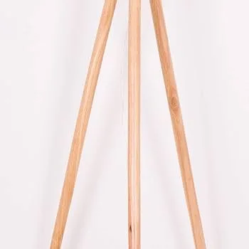 Natural Wood Tripod Floor Lamp