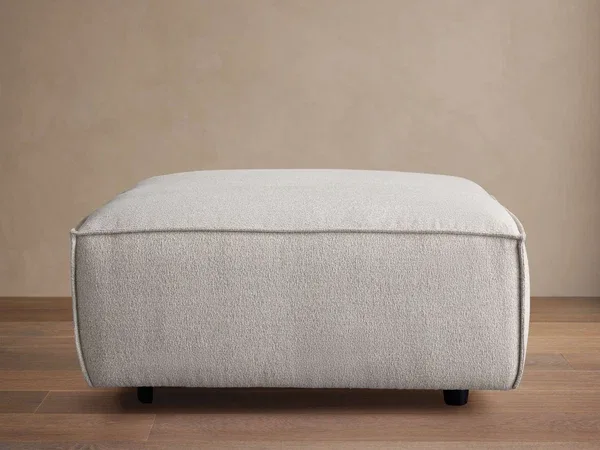 Coburn Textured Fabric Upholstered Ottoman