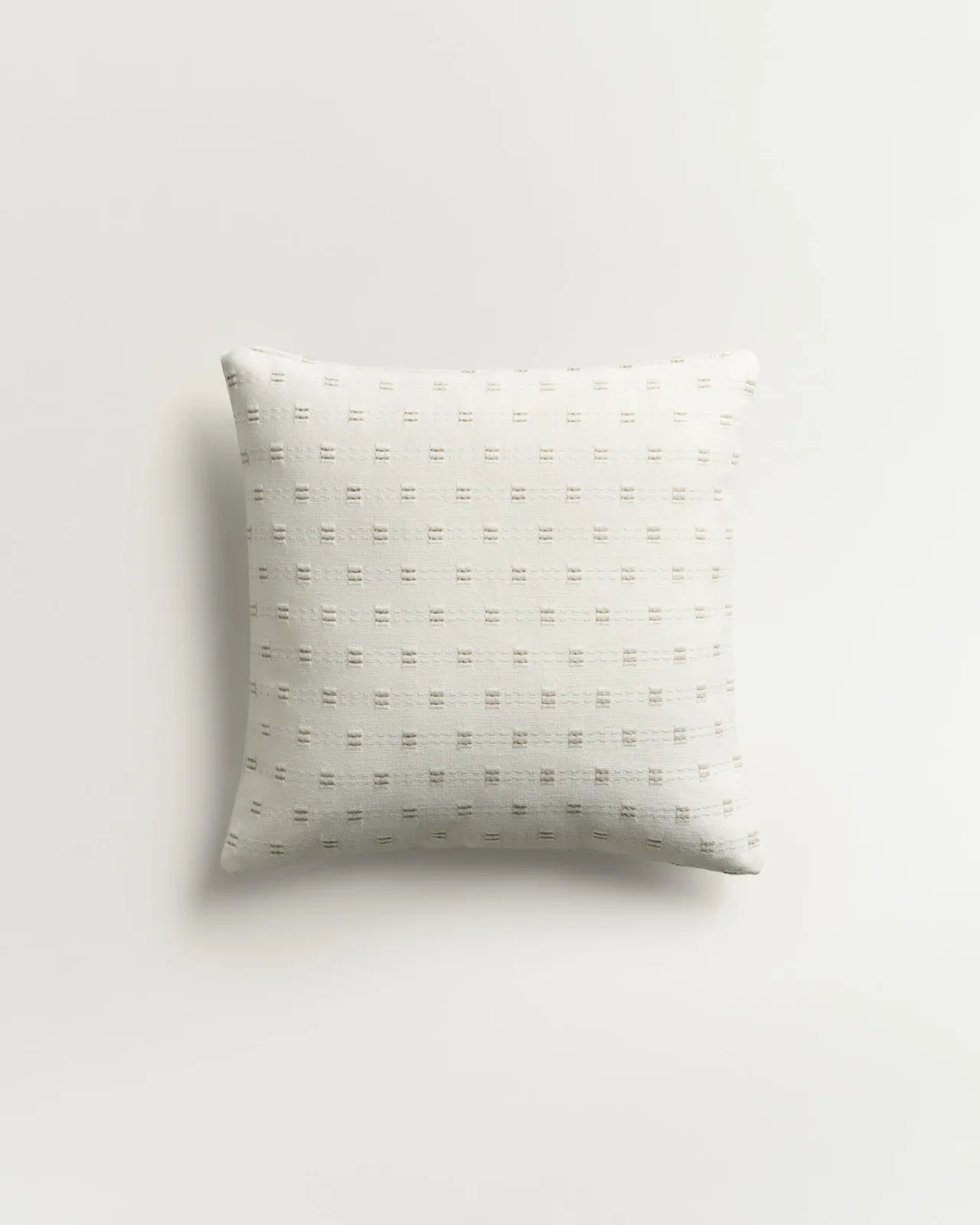 Cardigan Textured White Square Throw Pillow