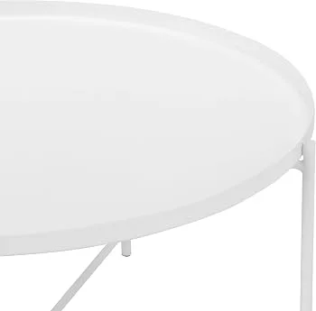 Round White Metal Coffee Table