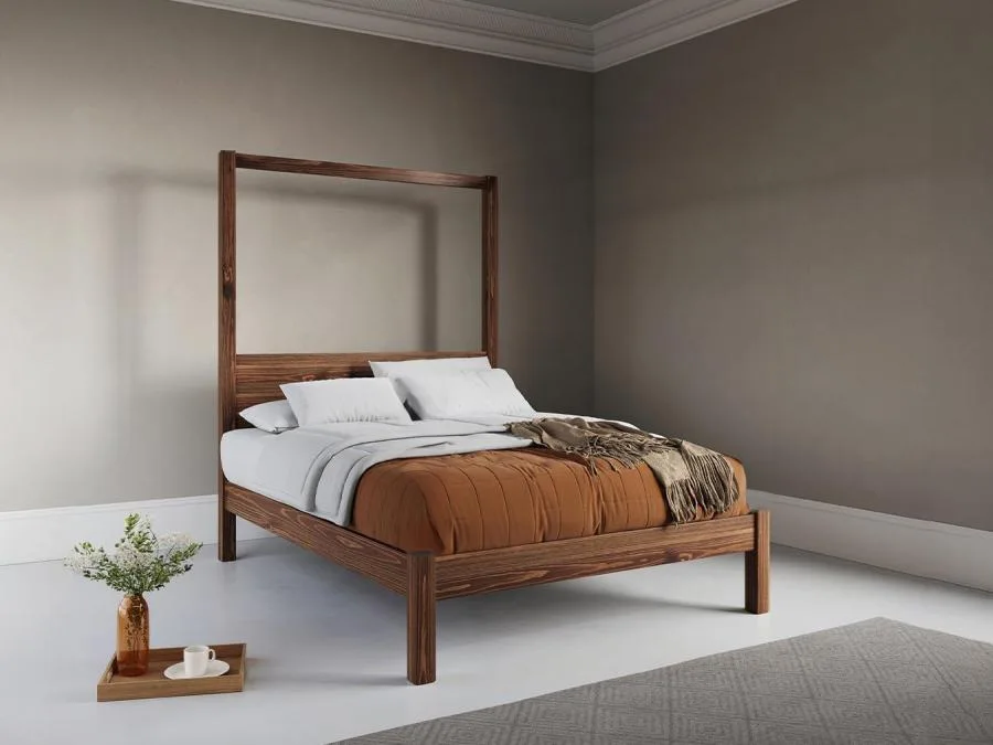 Rustic Wood Canopy Bed