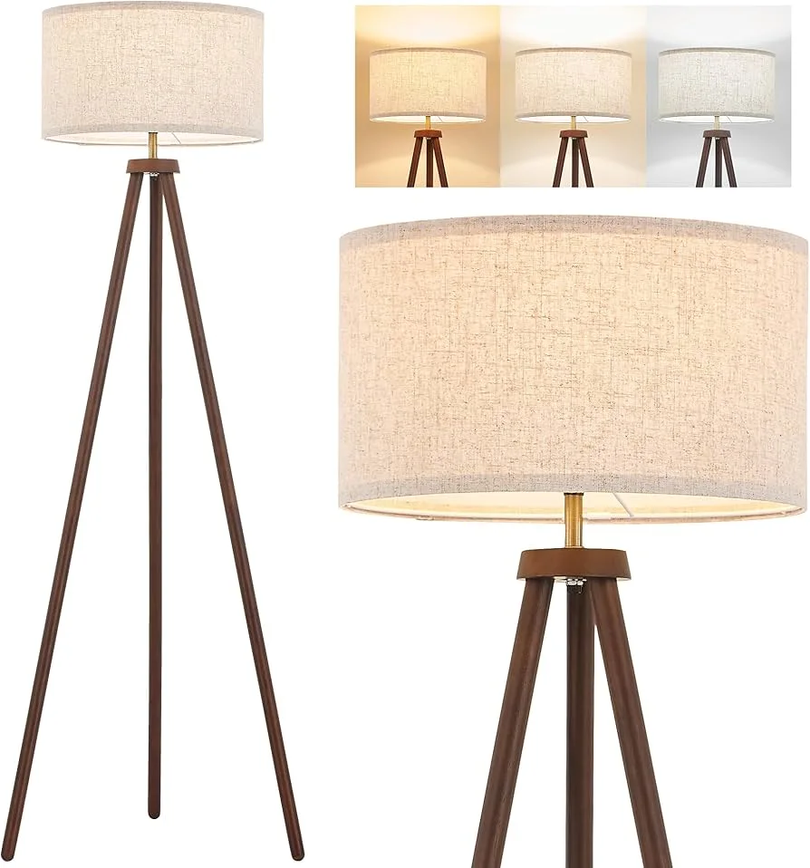 ELYONA Wood Tripod Floor Lamp