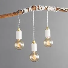 Matte White and Gold Pendant Light