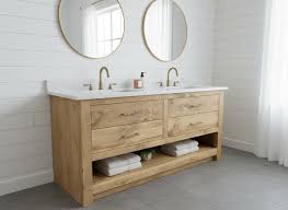 Natural Oak Double Bathroom Vanity