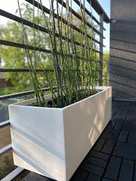 Belmont Modern White Rectangular Trough Planter