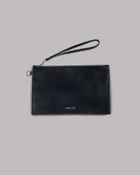 Black Leather Clutch Bag