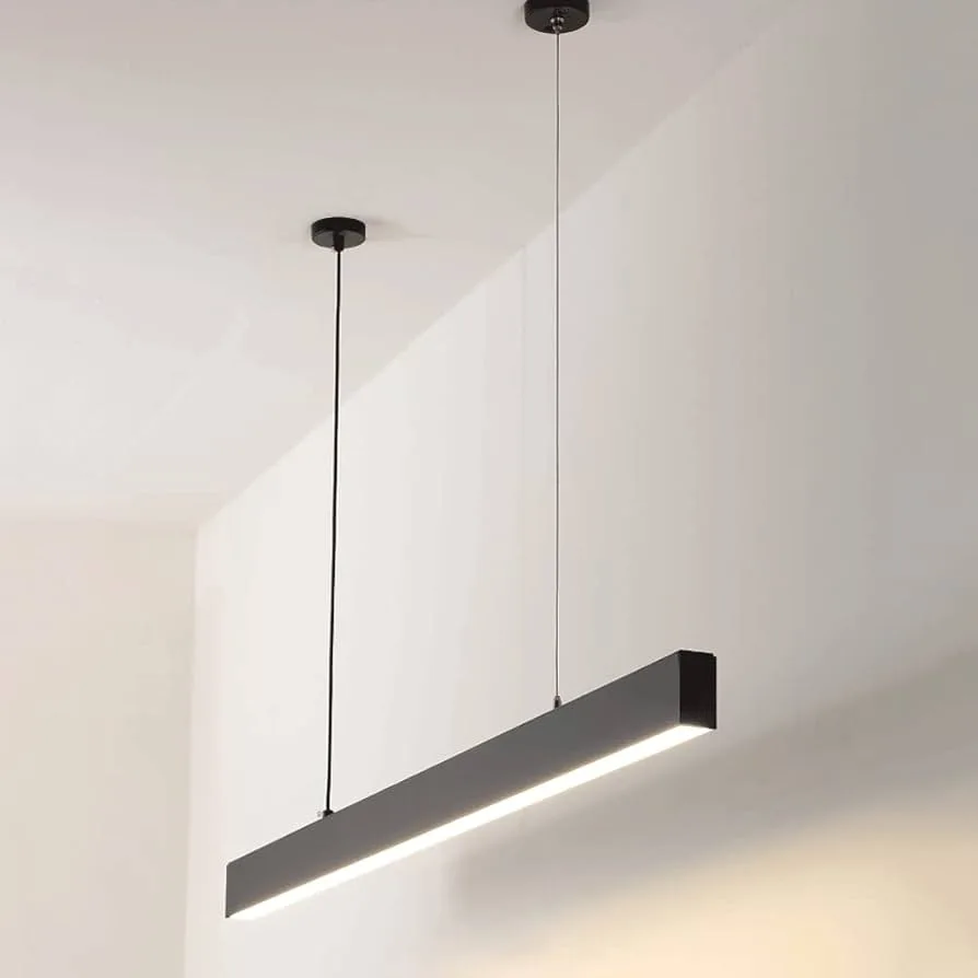 Matte Black Linear Pendant Light