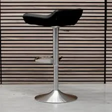 Ray Black Leather Bar Stool