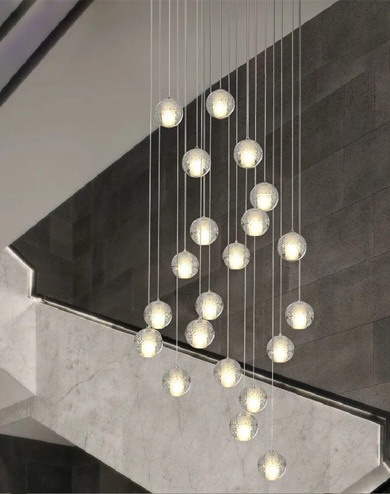 FELICITY - Spiral Multi-Light Crystal Bubble Chandelier