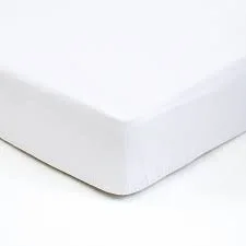 Solid White Cotton Fitted Sheet