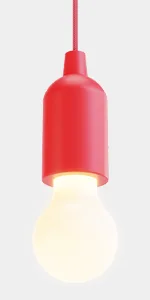 Red Cylindrical Pendant Light