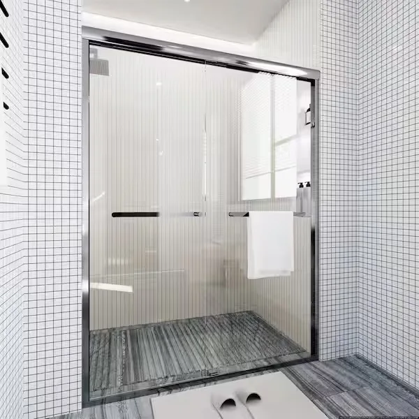 TOOLKISS Chrome and Glass Shower Enclosure