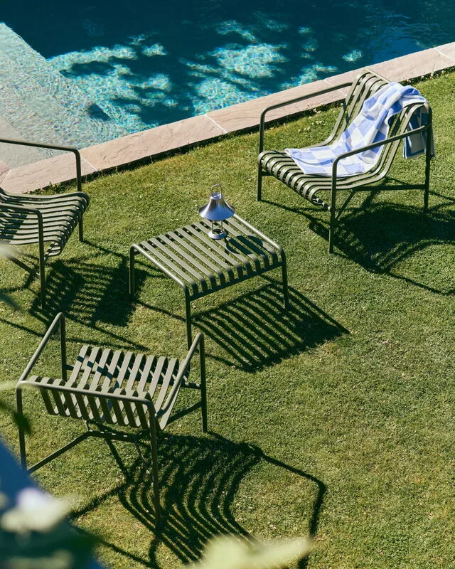 HAY Palissade Green Steel Outdoor Lounge Chair