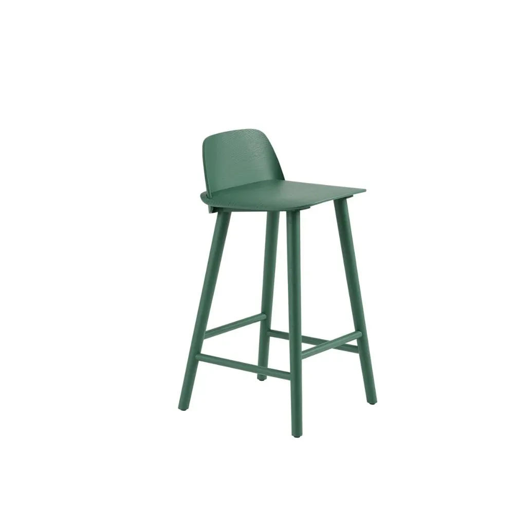 Muuto Nerd Green Wood Bar Stool