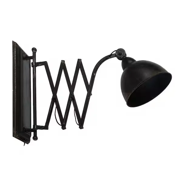 Arris Black Metal Scissor Arm Wall Lamp