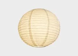 Cream Ribbed Paper Lantern Pendant Light