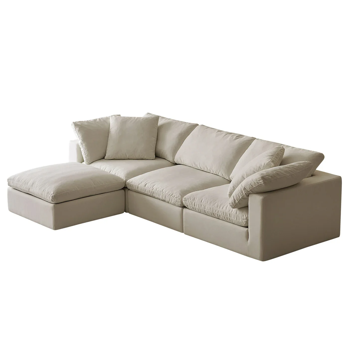 Beige Linen Modular Sectional Sofa