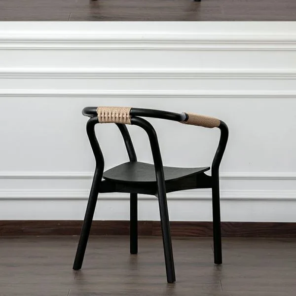 Modern Black Wood Dining Chair